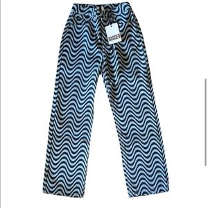 Ragged Priest Wave Print Dad Jeans